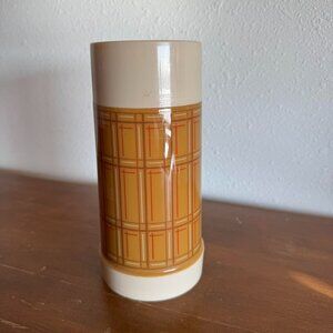 Vintage Aladdin Plaid Thermos Mug, 1970s Retro Travel Cup